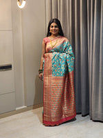 Thumbnail for NOZ2TOZ Women Red Jaal Katan Silk Saree - Distacart