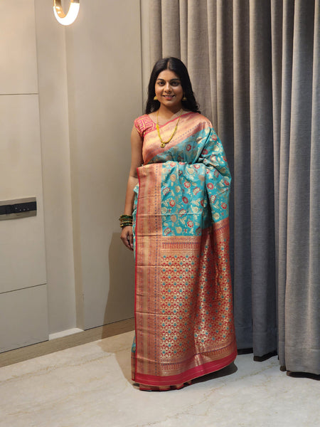 NOZ2TOZ Women Red Jaal Katan Silk Saree - Distacart