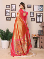 Thumbnail for Aastha Fashion Orange Tissue Silk Weaving Saree - Distacart