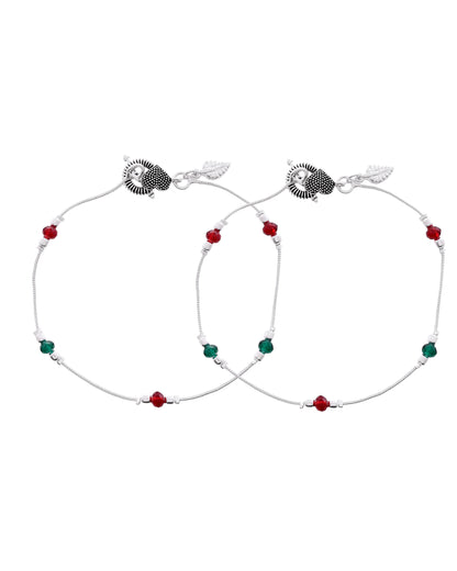 Jewels Nest Elegant Sterling Silver Designer Anklet – Adjustable & Trendy - Distacart