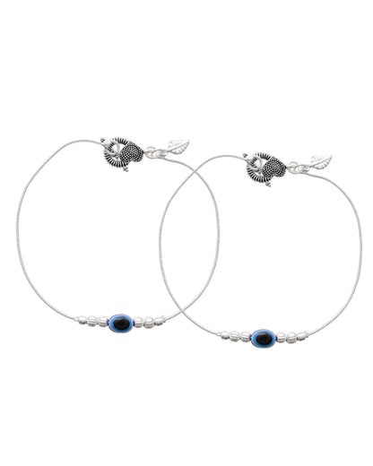 Jewels Nest Oxidized Silver Heart Charm Anklet – Boho & Traditional - Distacart