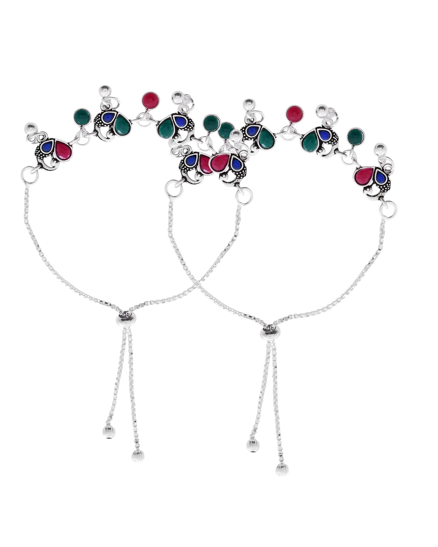 Jewels Nest Stylish Silver-Plated Designer Anklet - Distacart