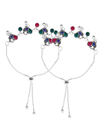 Jewels Nest Stylish Silver-Plated Designer Anklet - Distacart