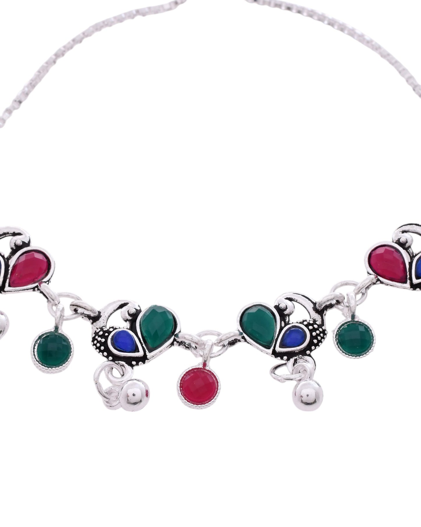 Jewels Nest Stylish Silver-Plated Designer Anklet - Distacart