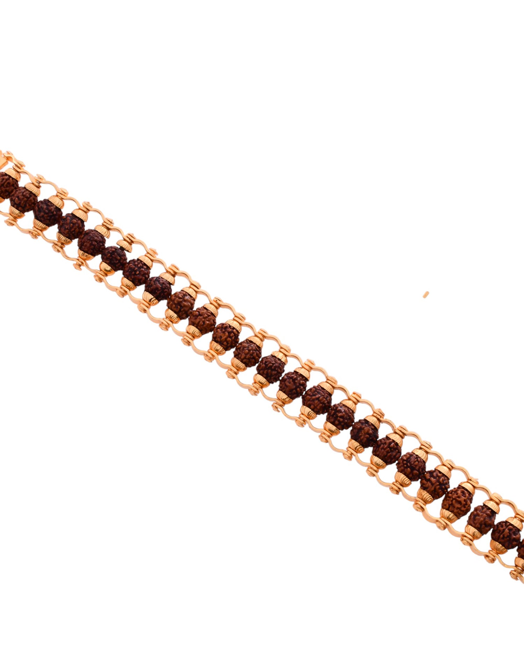 Jewels Nest Elegant Gold-Polished Rudraksha Bracelet - Distacart