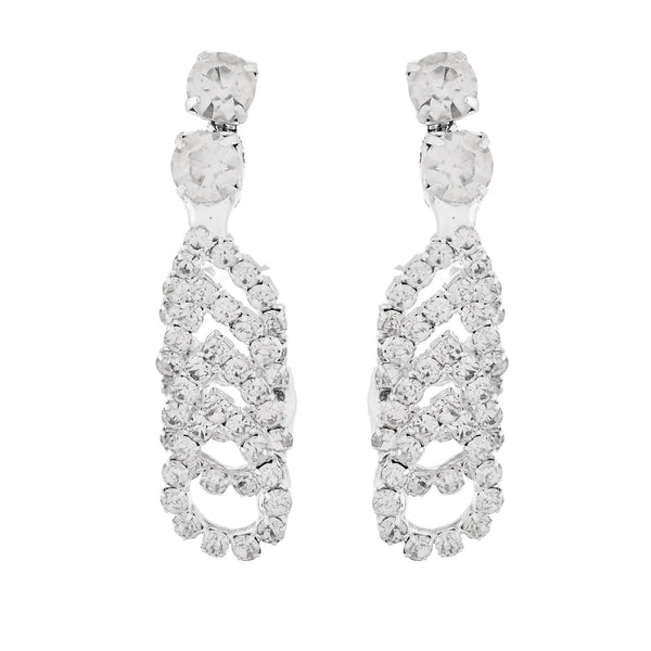 Jewels Nest Crystal-Studded Sparkling Statement Necklace & Earrings Set