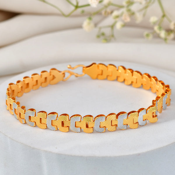 Jewels Nest Stylish Two-Tone Gold-Polished Bracelet - Distacart