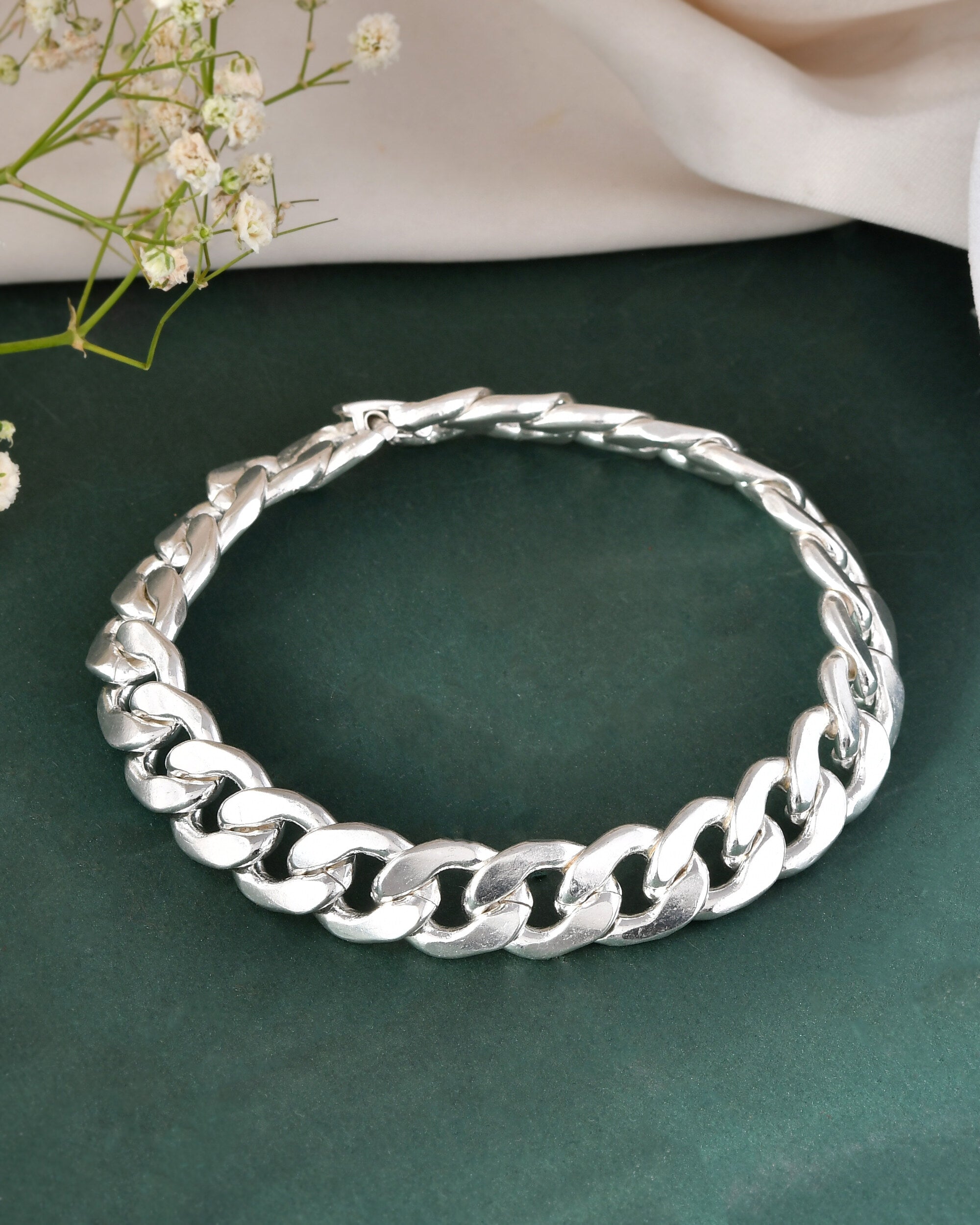 Jewels Nest Stylish Silver-Plated Chain Bracelet - Distacart