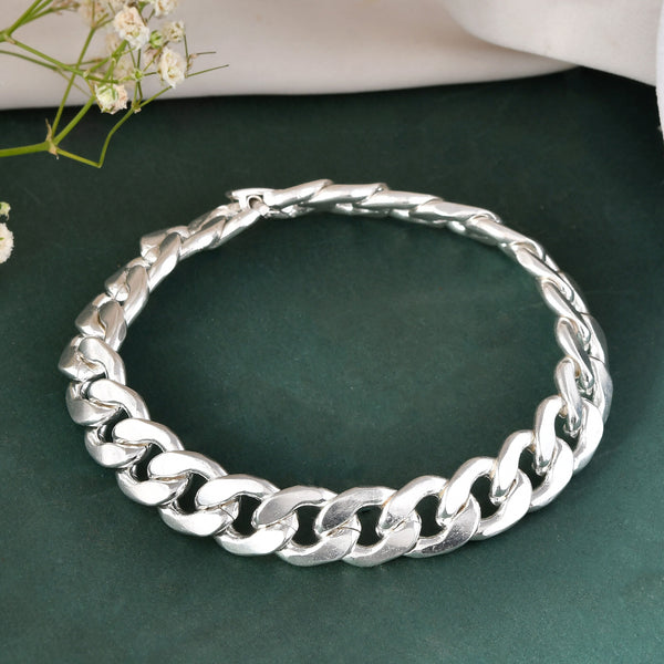 Jewels Nest Stylish Silver-Plated Chain Bracelet - Distacart