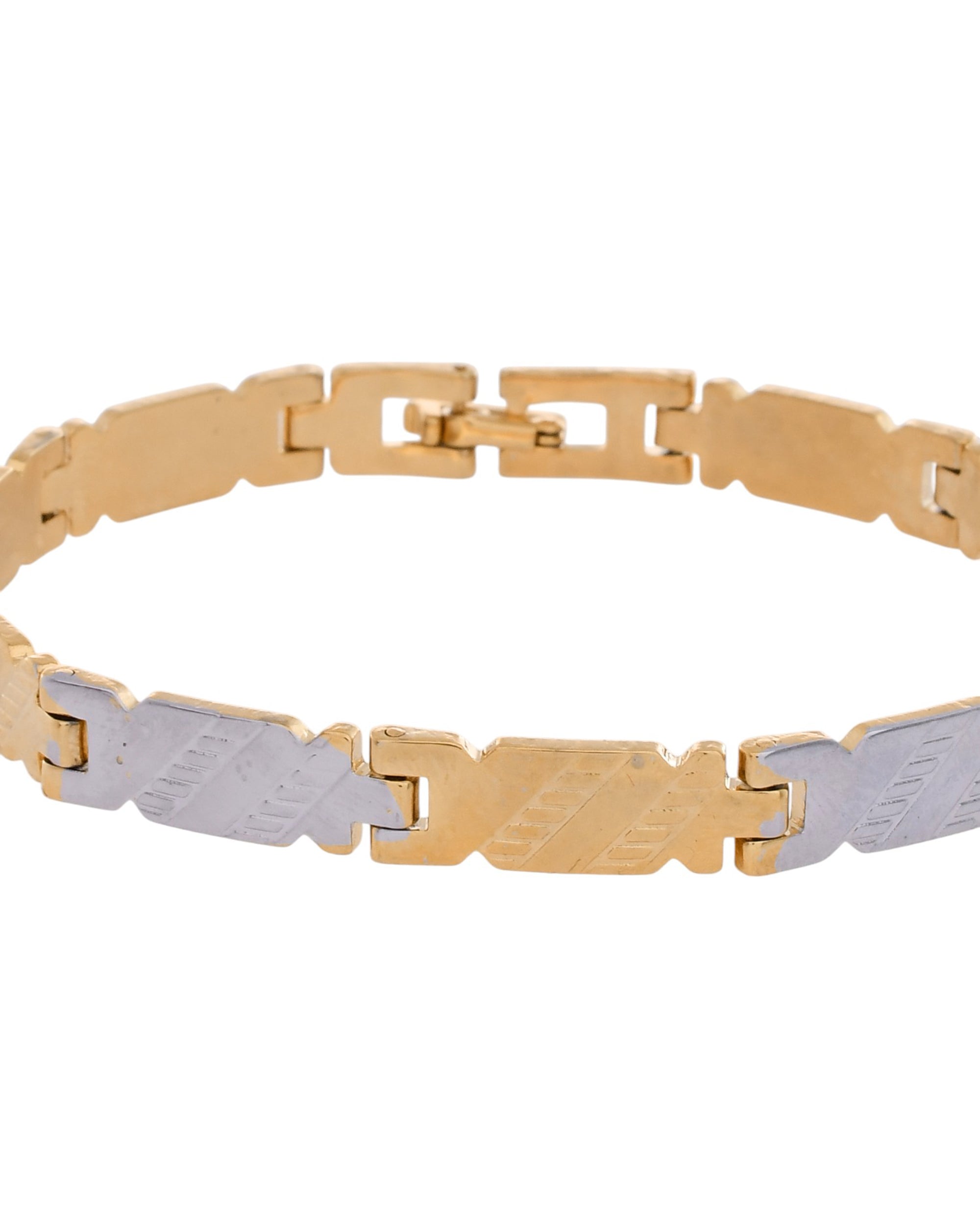Jewels Nest Elegant Two-Tone Gold & Silver Bracelet - Distacart