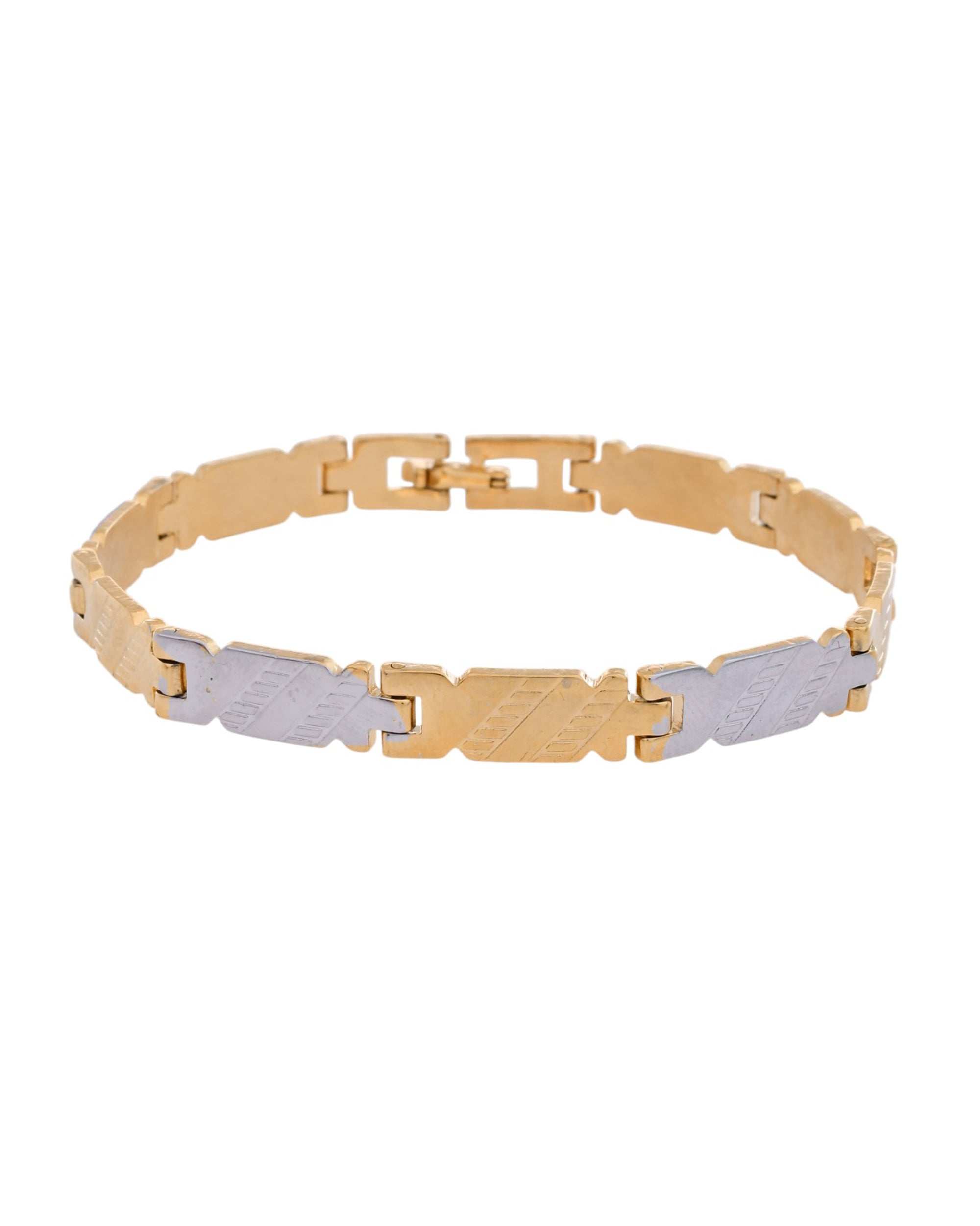 Jewels Nest Elegant Two-Tone Gold & Silver Bracelet - Distacart