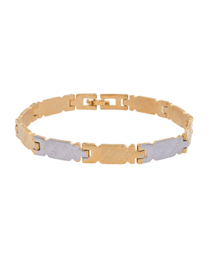 Jewels Nest Elegant Two-Tone Gold & Silver Bracelet - Distacart