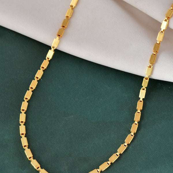 Jewels Nest Men Gold-Polished Stainless Steel Self Design Biscuit Chain - Distacart