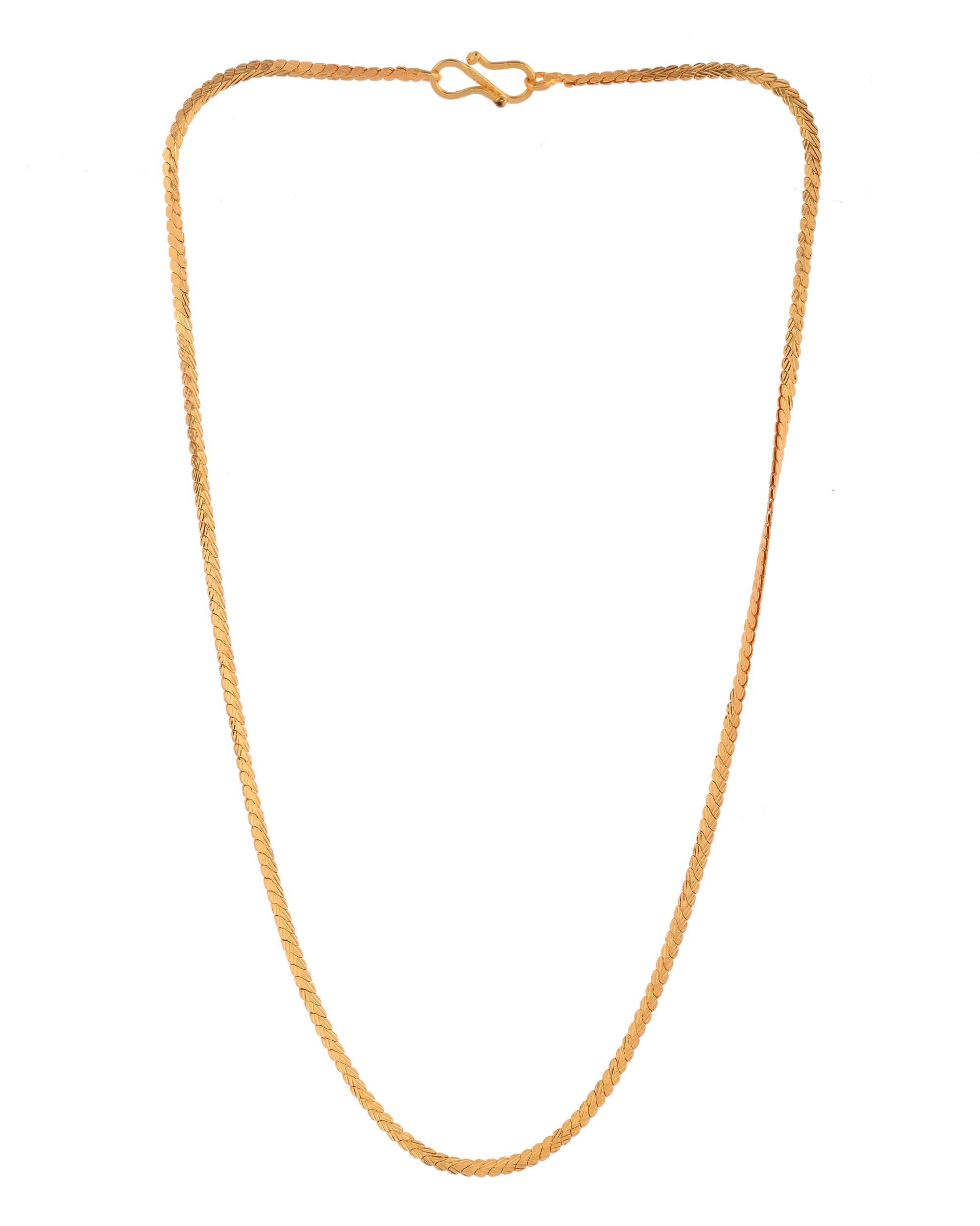 Jewels Nest Lightweight Gold-Toned Flat Chain for Everyday Style
