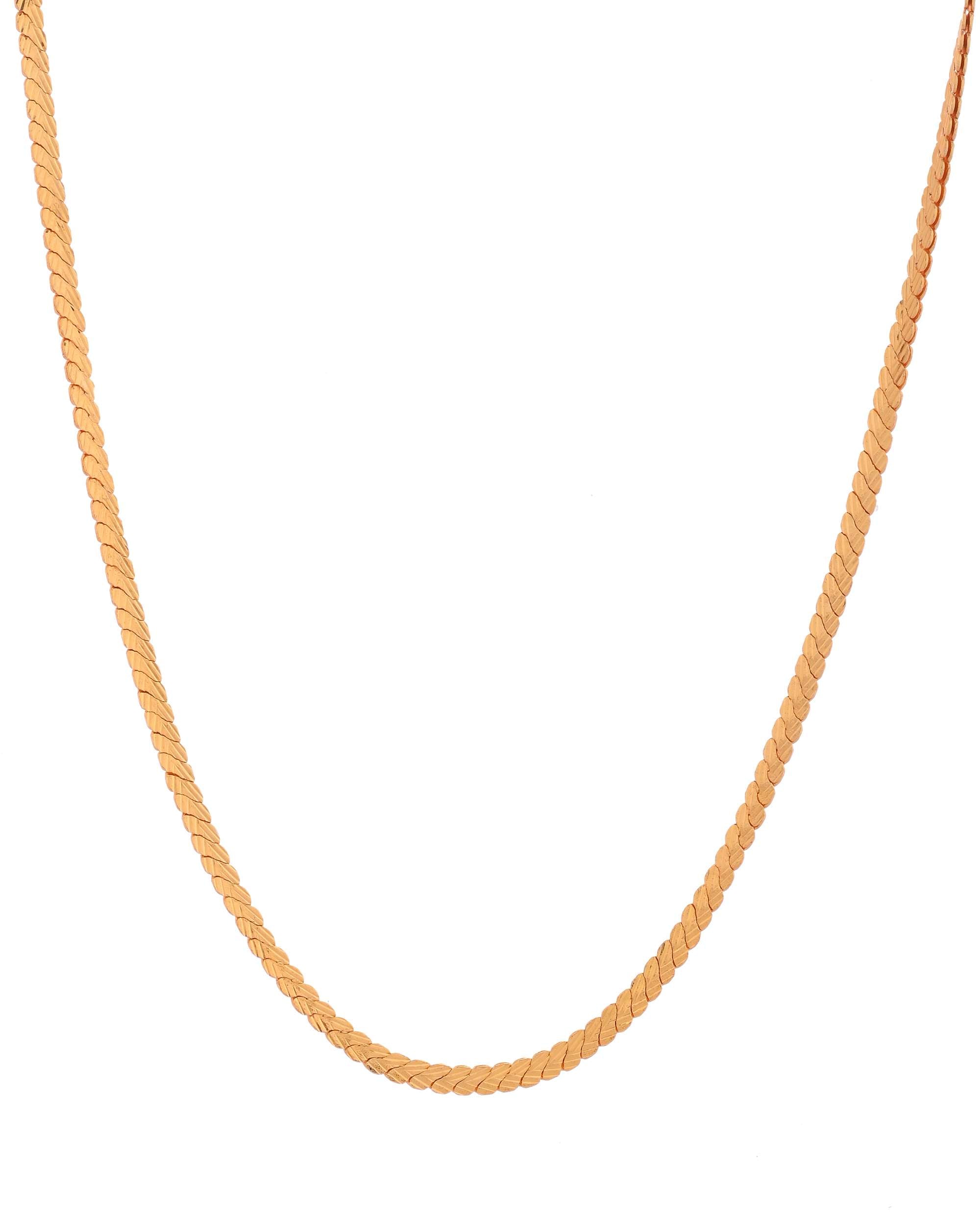 Jewels Nest Lightweight Gold-Toned Flat Chain for Everyday Style