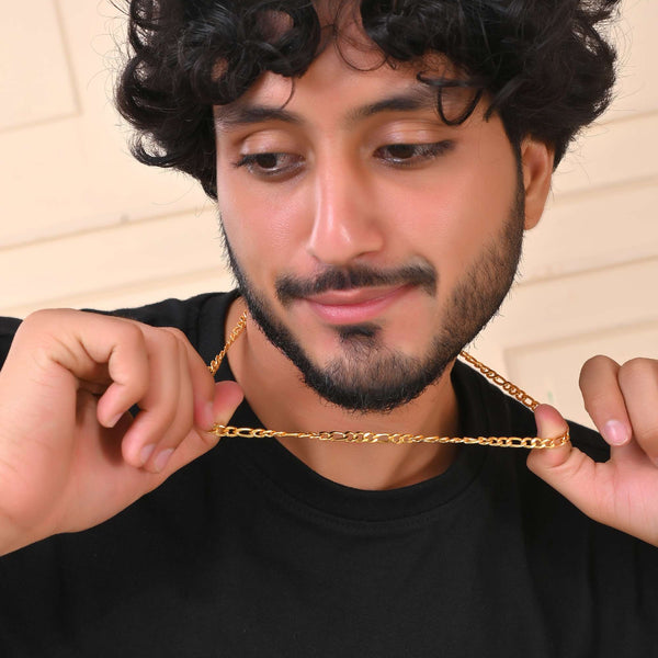 Jewels Nest Unisex Gold Figaro Chain Necklace
