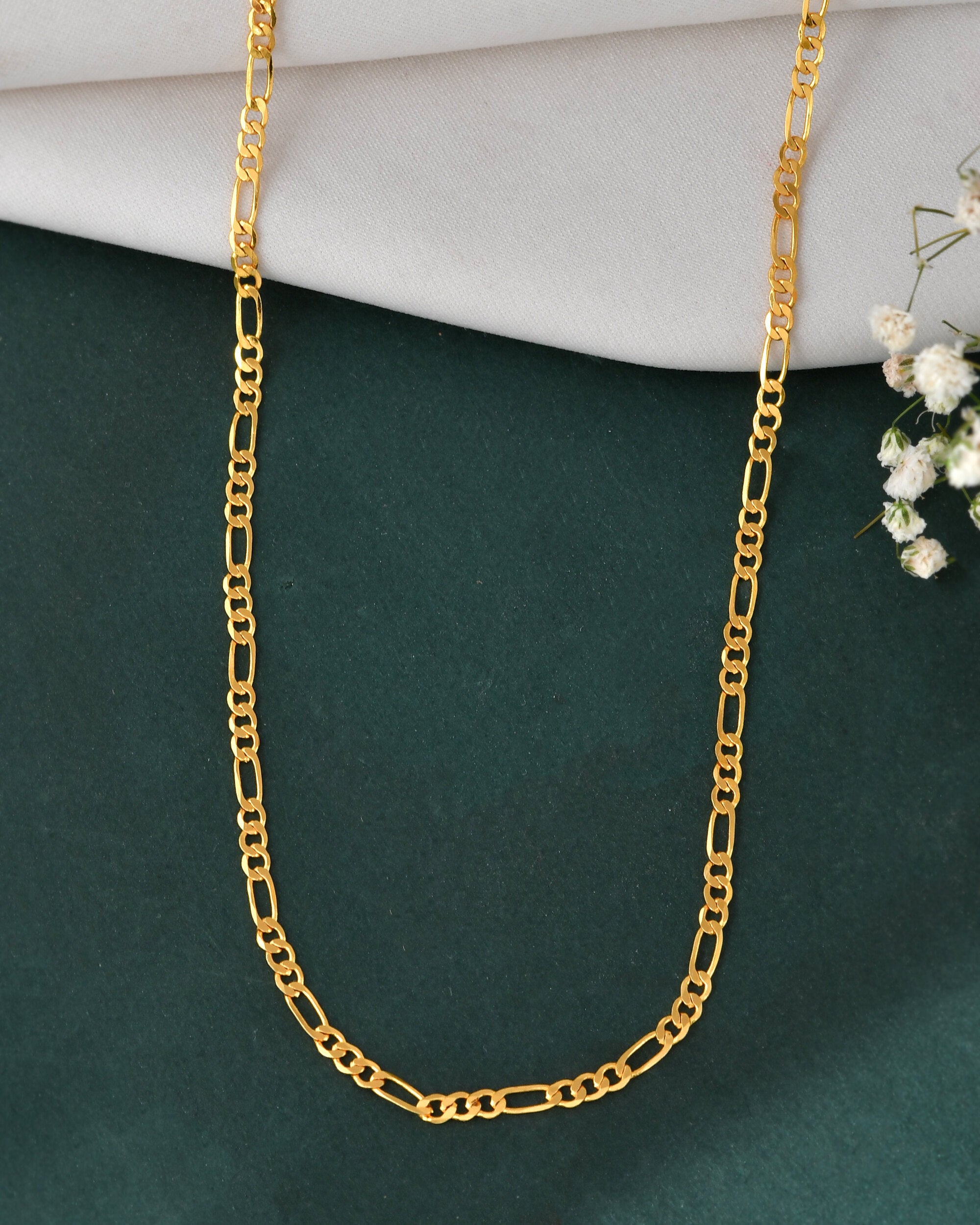 Jewels Nest Men’s Gold-Polished Stainless Steel Figaro Chain - Distacart