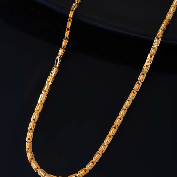 Jewels Nest Textured Barrel-Style Gold Chain Necklace – Luxurious Daily Wear - Distacart