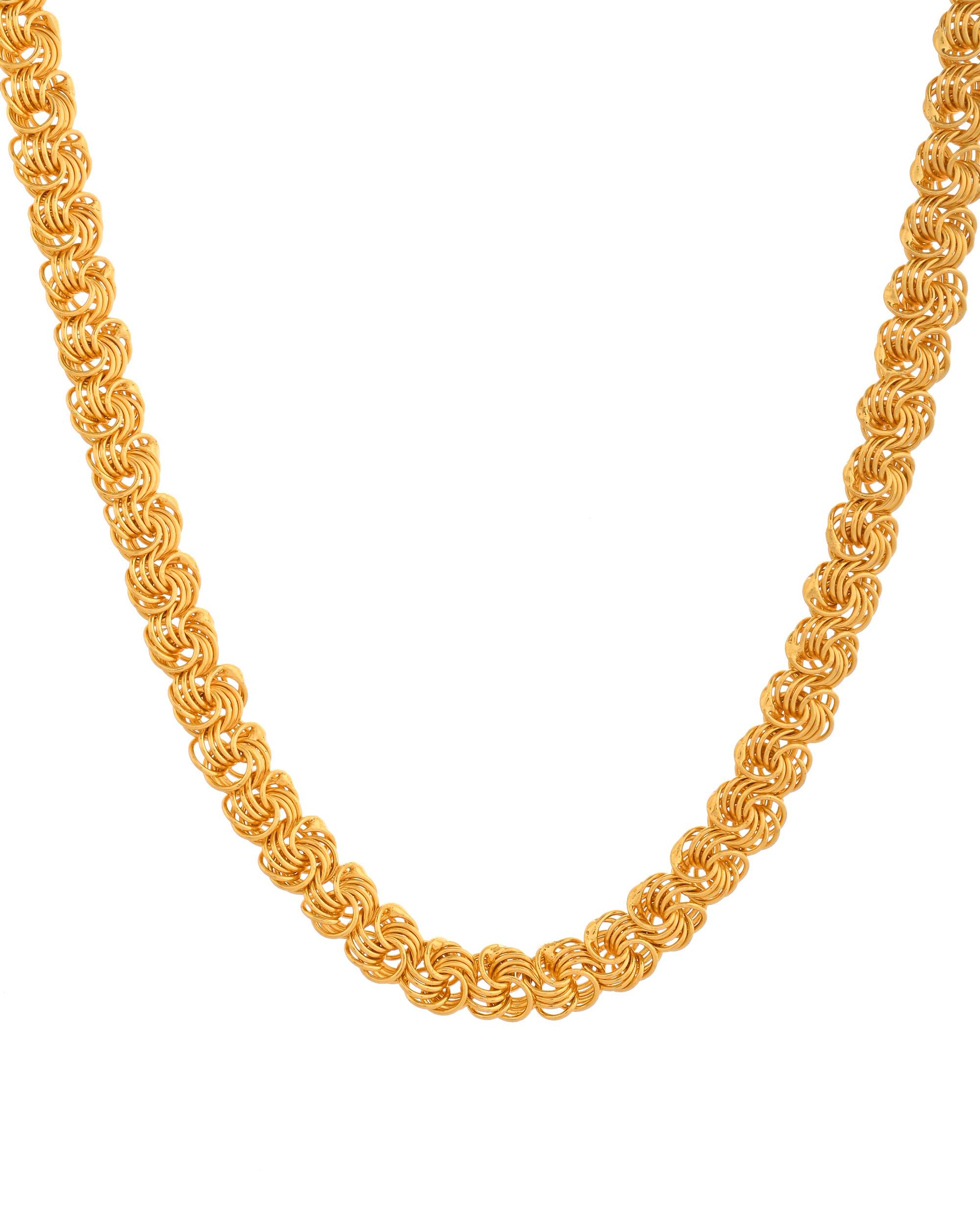 Jewels Nest Designer Spiral Knot Gold Chain – Heavy & Elegant