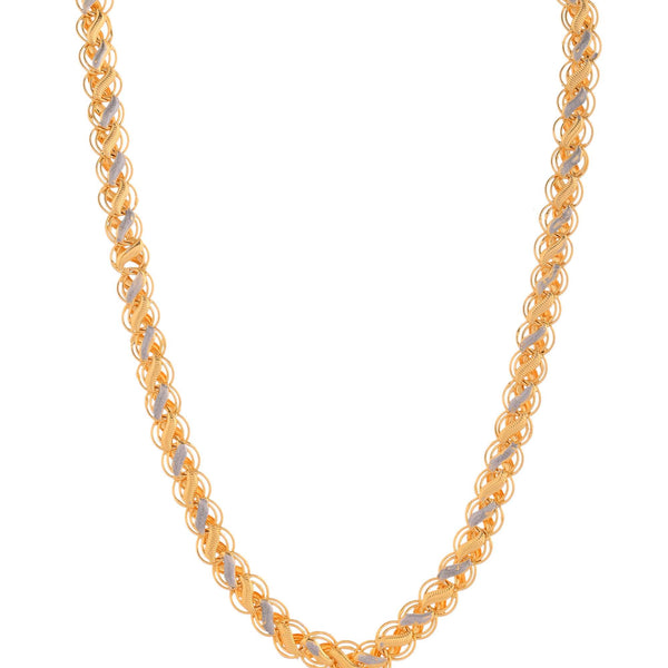 Jewels Nest Dual-Tone Twisted Gold Chain – Bold and Elegant