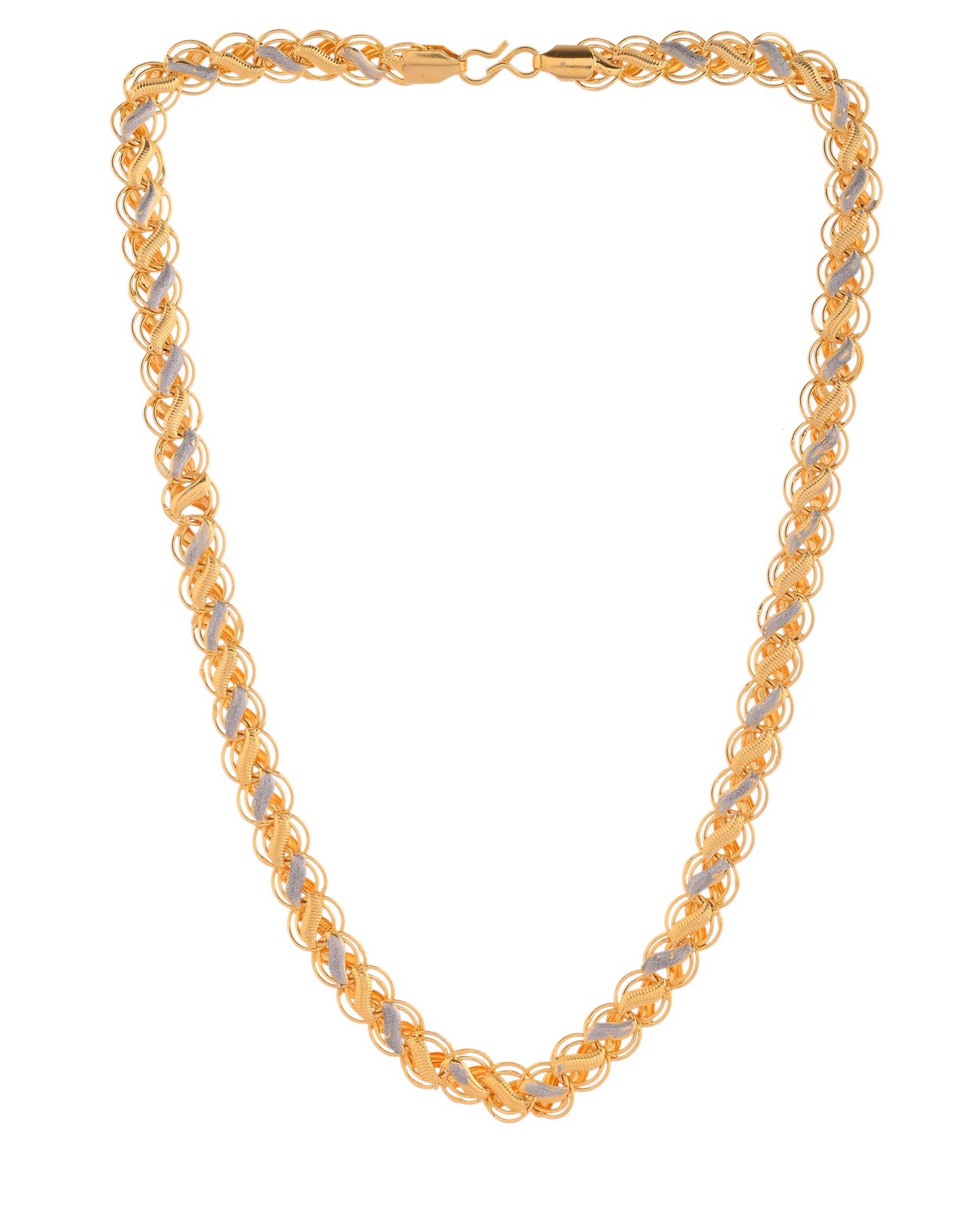 Jewels Nest Dual-Tone Twisted Gold Chain – Bold and Elegant - Distacart