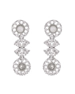 Thumbnail for Jewels Nest Silver-Plated Pearl & American Diamond Floral Necklace Set