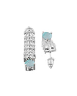 Thumbnail for Jewels Nest Mint Green Diamond-Style Necklace Set With Drop Earrings - Distacart