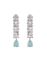 Thumbnail for Jewels Nest Mint Green Diamond-Style Necklace Set With Drop Earrings - Distacart