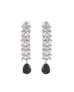 Thumbnail for Jewels Nest Black Stone Diamond-Style Necklace Set With Drop Earrings - Distacart