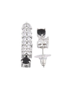 Thumbnail for Jewels Nest Black Stone Diamond-Style Necklace Set With Drop Earrings - Distacart