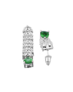 Thumbnail for Jewels Nest Emerald Green Diamond-Style Necklace Set With Drop Earrings - Distacart