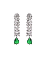 Thumbnail for Jewels Nest Emerald Green Diamond-Style Necklace Set With Drop Earrings - Distacart