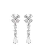 Thumbnail for Jewels Nest Classic Diamond-Style Floral Necklace Set With Drop Earrings - Distacart