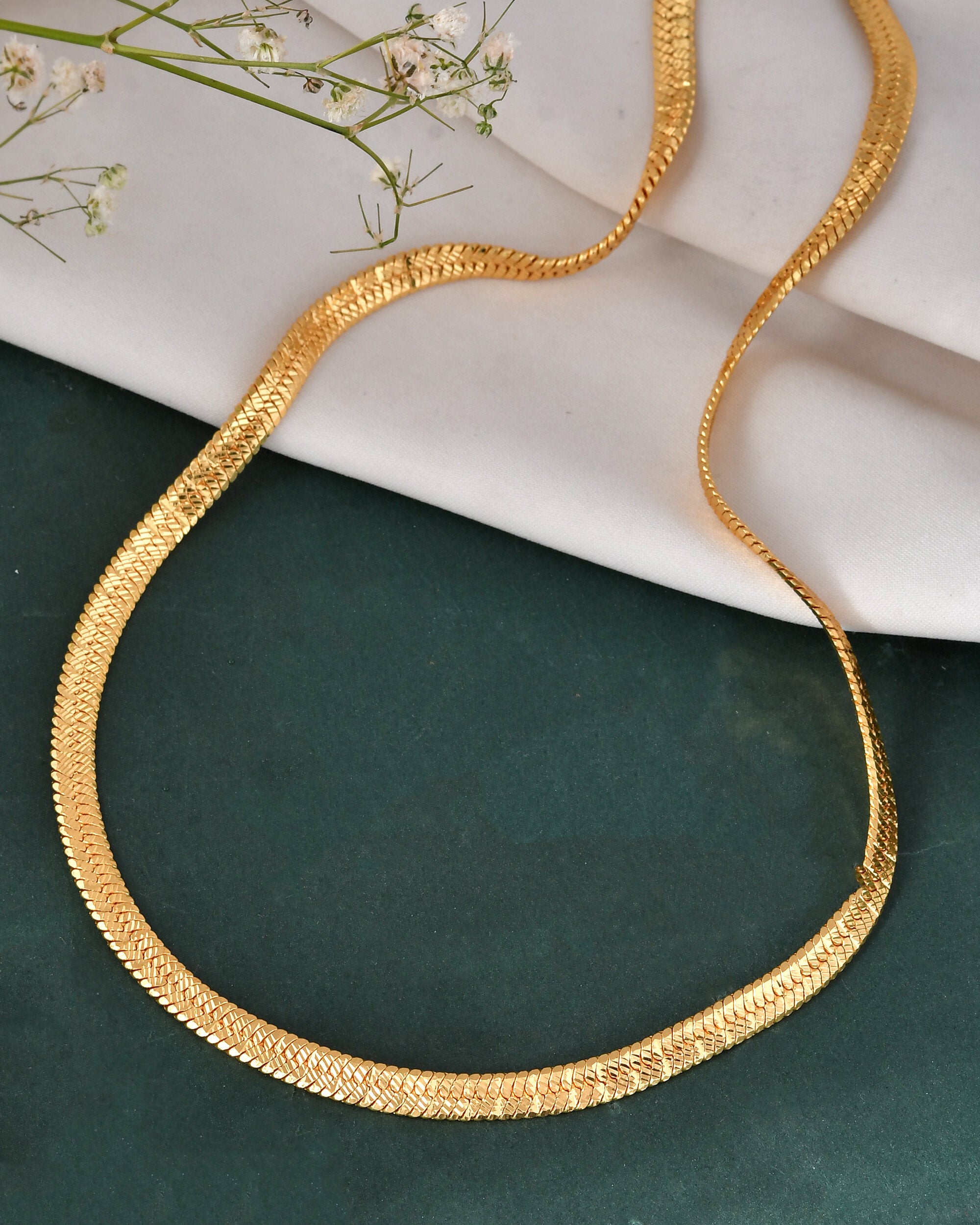 Jewels Nest Premium Gold-Polished Snake Chain - Distacart