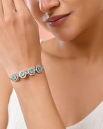 Thumbnail for Jewels Nest Mint Green Stone Diamond-Style Adjustable Bracelet For Women - Distacart