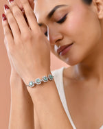 Thumbnail for Jewels Nest Mint Green Stone Diamond-Style Adjustable Bracelet For Women - Distacart