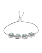 Thumbnail for Jewels Nest Mint Green Stone Diamond-Style Adjustable Bracelet For Women - Distacart