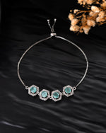 Thumbnail for Jewels Nest Mint Green Stone Diamond-Style Adjustable Bracelet For Women - Distacart
