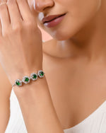 Thumbnail for Jewels Nest Emerald Green Stone Diamond-Style Adjustable Bracelet - Distacart