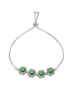 Thumbnail for Jewels Nest Emerald Green Stone Diamond-Style Adjustable Bracelet - Distacart