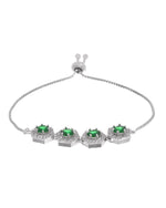 Thumbnail for Jewels Nest Emerald Green Stone Diamond-Style Adjustable Bracelet - Distacart