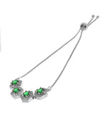 Thumbnail for Jewels Nest Emerald Green Stone Diamond-Style Adjustable Bracelet - Distacart