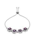 Thumbnail for Jewels Nest Purple Stone Diamond-Style Adjustable Bracelet - Distacart