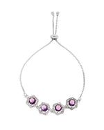 Thumbnail for Jewels Nest Purple Stone Diamond-Style Adjustable Bracelet - Distacart