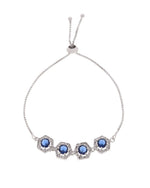 Thumbnail for Jewels Nest Blue Stone Diamond-Style Adjustable Bracelet - Distacart