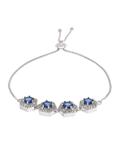Jewels Nest Blue Stone Diamond-Style Adjustable Bracelet - Distacart