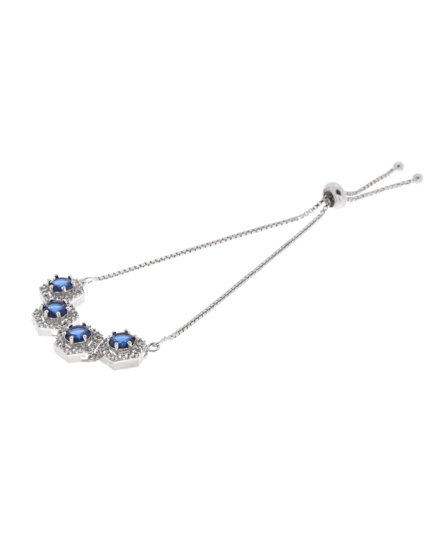 Jewels Nest Blue Stone Diamond-Style Adjustable Bracelet - Distacart