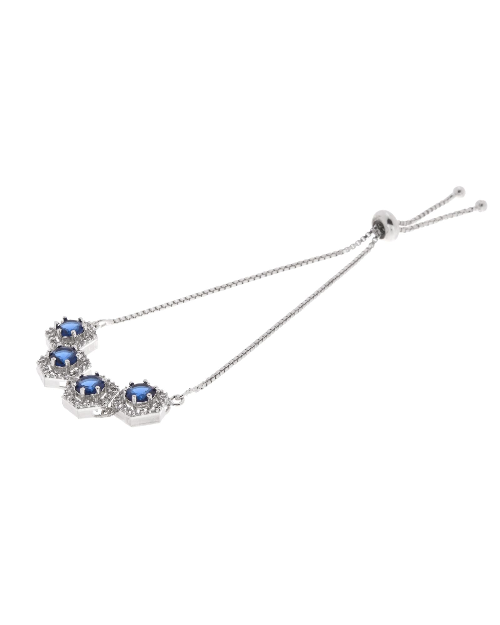 Jewels Nest Blue Stone Diamond-Style Adjustable Bracelet - Distacart