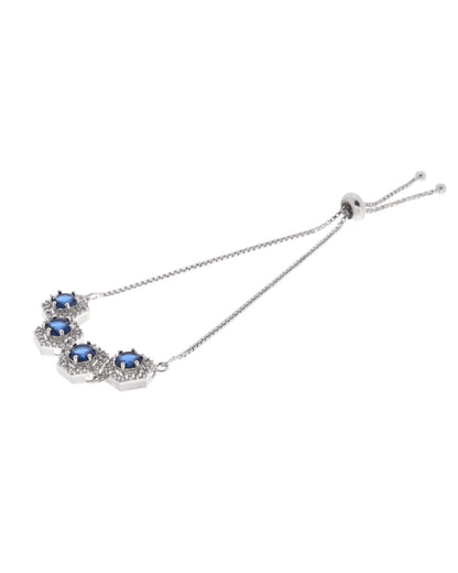 Jewels Nest Blue Stone Diamond-Style Adjustable Bracelet - Distacart