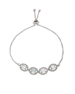 Thumbnail for Jewels Nest Mint Green Oval Stone Diamond-Style Adjustable Bracelet - Distacart